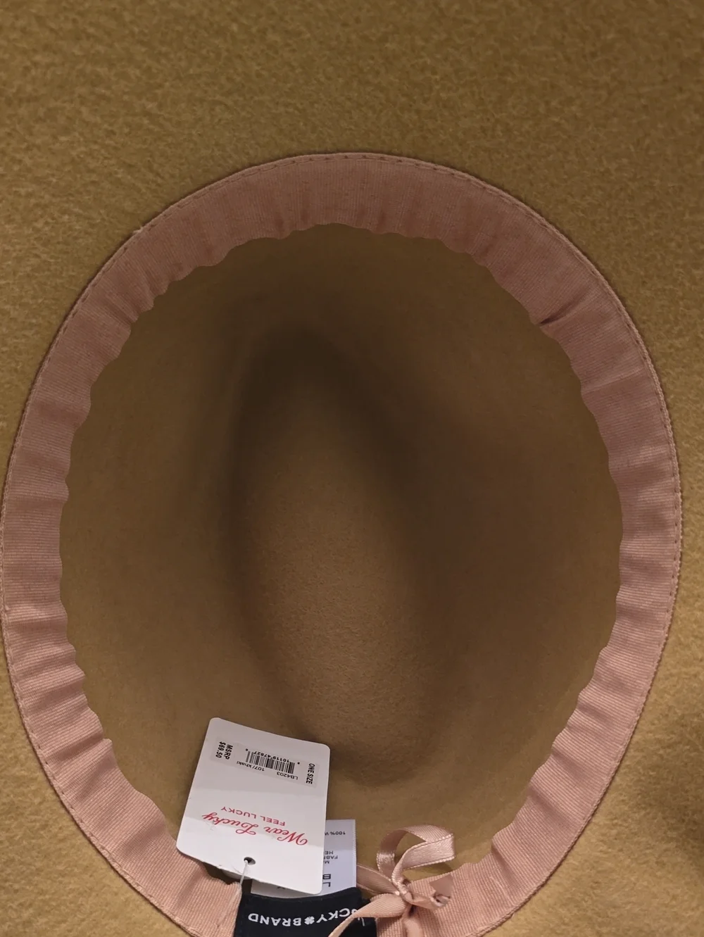 Lucky Brand Felt Fedora in Camel with Brown Band
